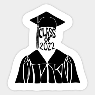 Class of 2022 Graduation Cap and Gown in Black Sticker